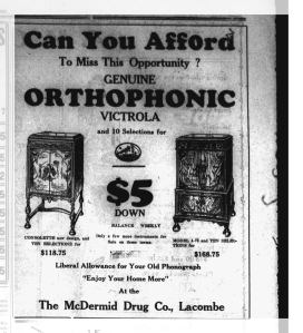 Victrola Advertisement-Western Globe April 11, 1929
