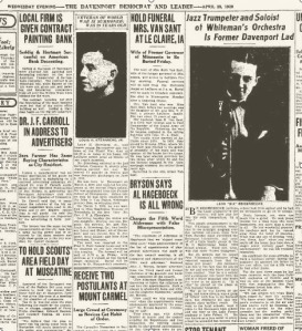 Davenport Democrat and Leader  Wednesday  April 25  1928  Page 19